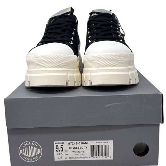 Palladium Revolt Lo Tx Women's Black/White Chunky Sneakers Size 9.5 97243-016-M - Picture 4 of 6